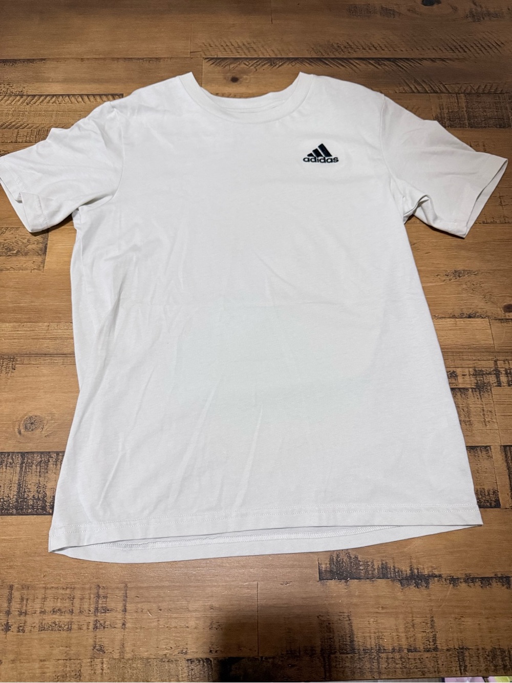 adidas White Short Sleeve Tee with Black Trefoil Logo